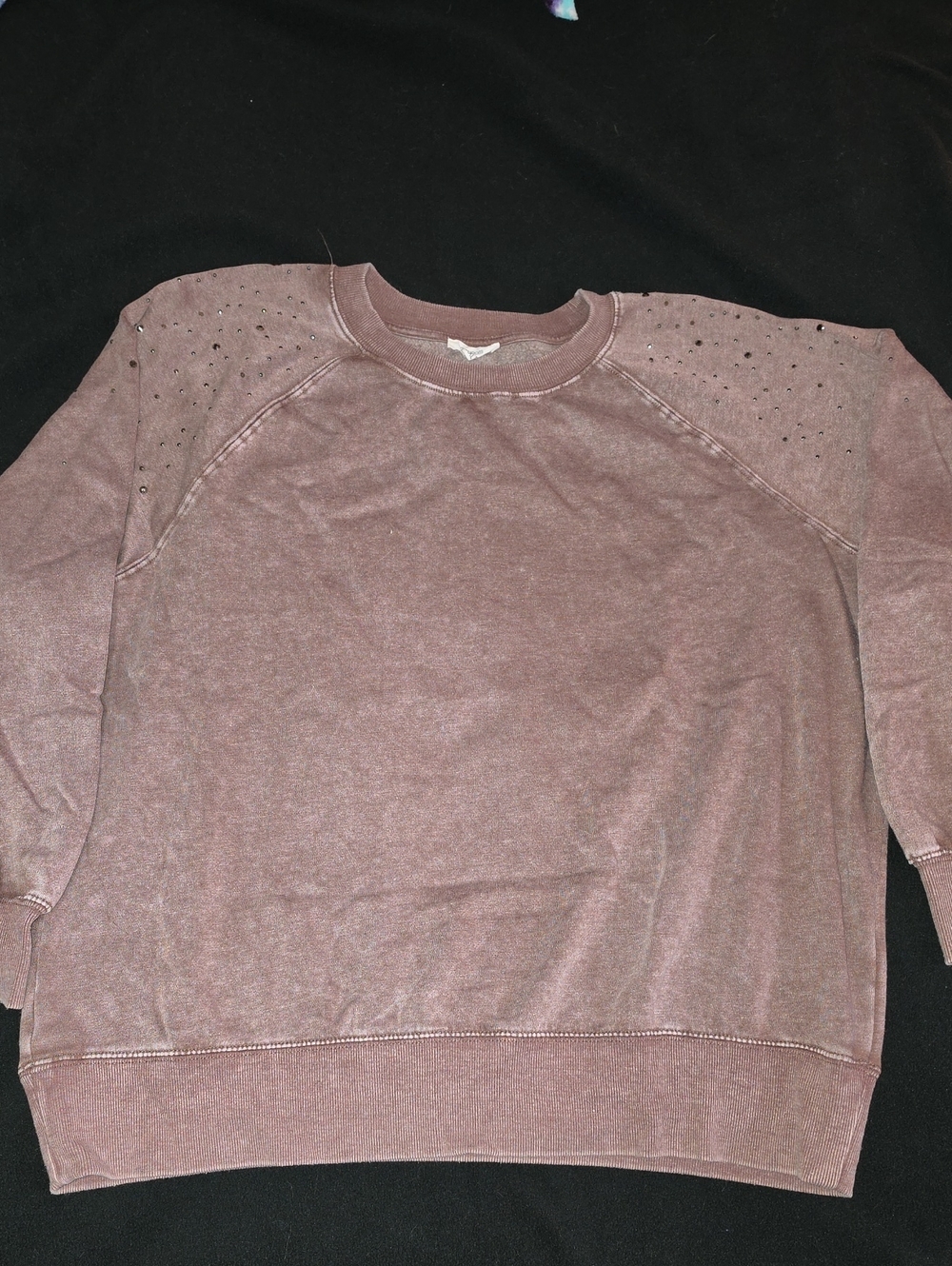 Maurices Mauve Crewneck Sweater with Shoulder Studs